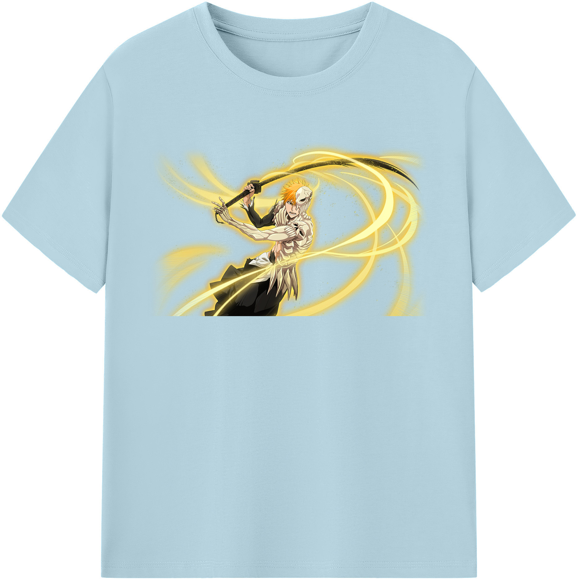（画像用） ブリーチ 黒崎一護（くろさき いちご）BLEACH Kurosaki Ichigo 綿100％半袖Tシャツ（フロントプリント）